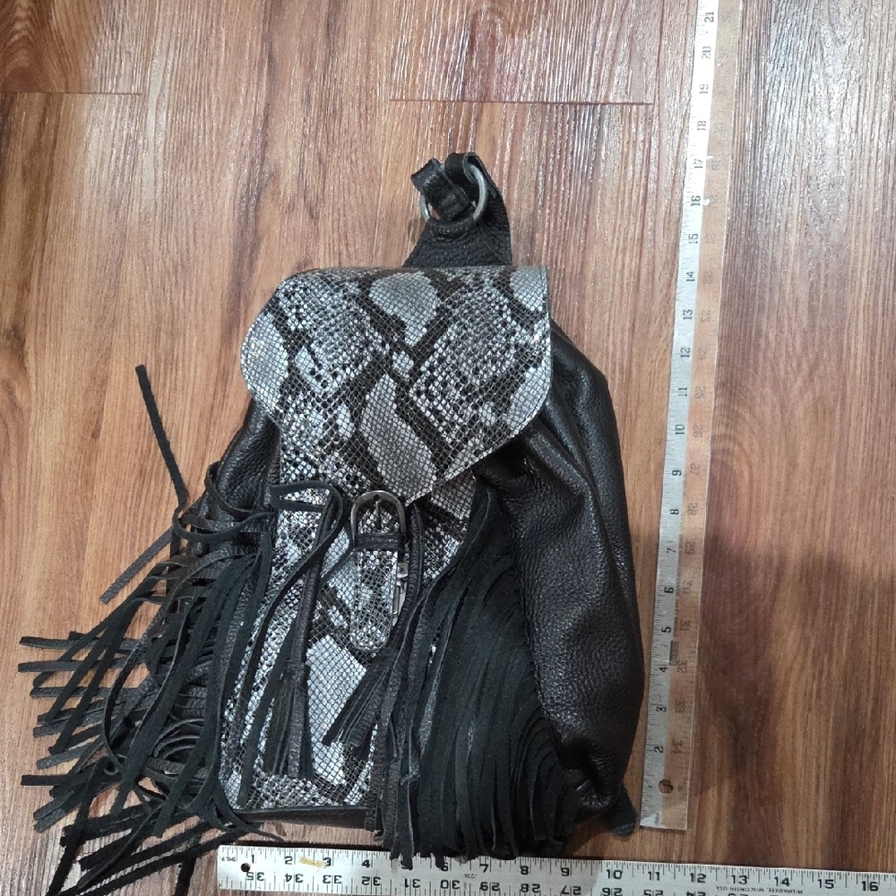 STS Ranch Wear Snakeskin Fringe Western Backpack - Picture 8 of 9